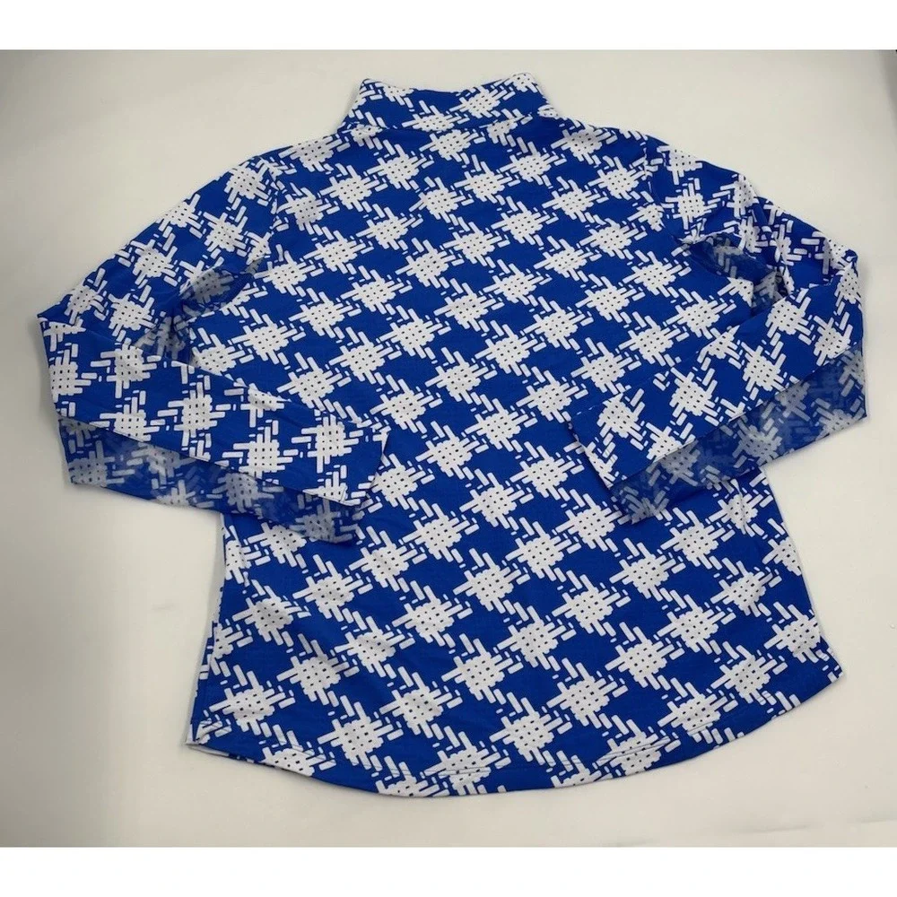 IBKUL Women's‎ L Nylon Mesh Blue Long Sleeve Golf Pullover - Picture 6 of 6